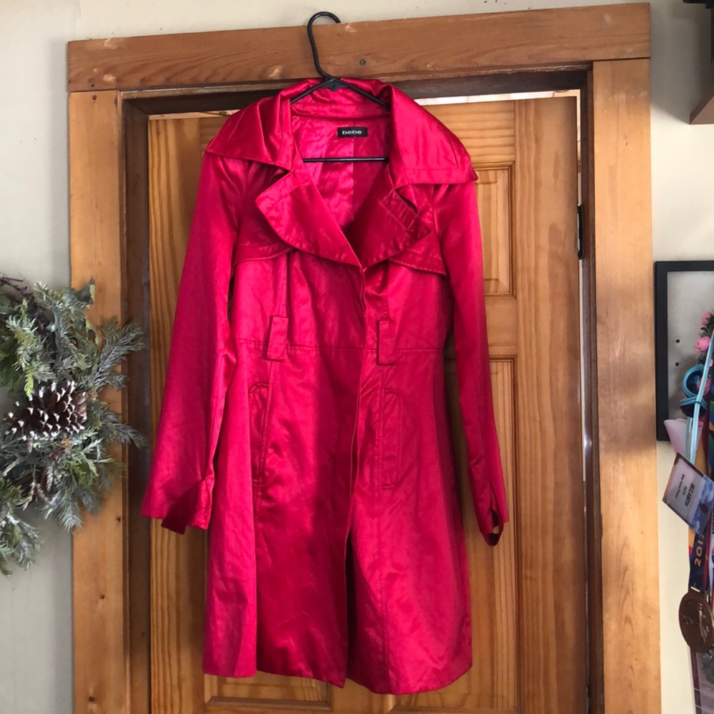 Hot pink Bebe trench coat